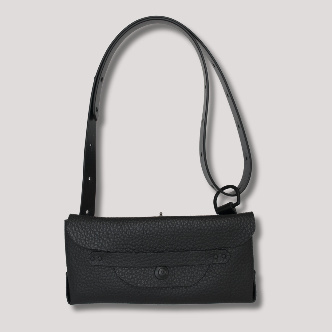 Satchel and Courtney Clutch Soft Italian Leather Black