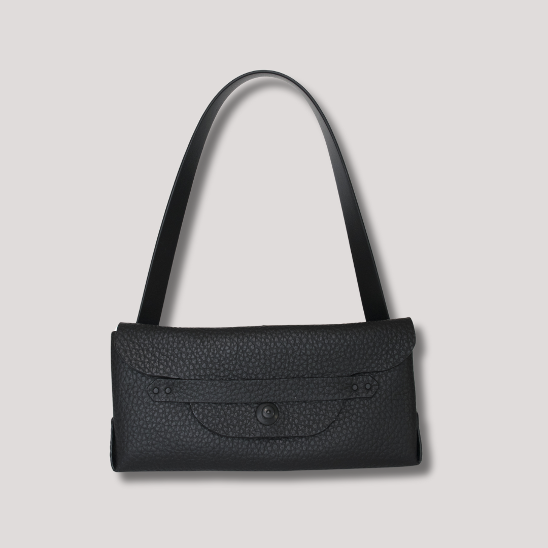 Satchel and Courtney Clutch Soft Italian Leather Black