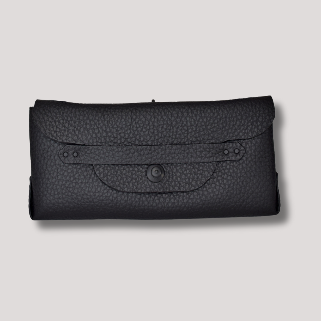 Satchel and Courtney Clutch Soft Italian Leather Black