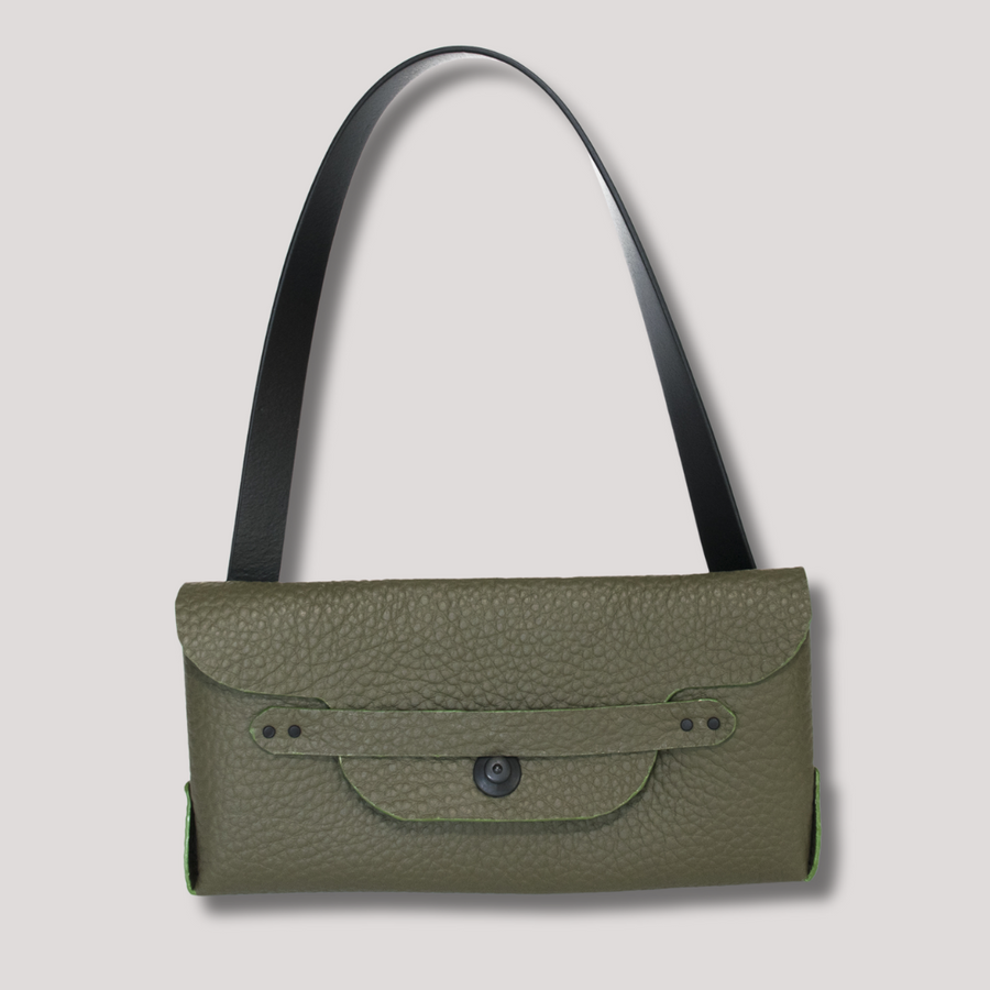 Courtney Clutch italiensk skinn olivengrønn