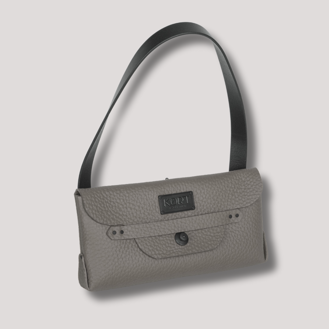 Satchel and Courtney Clutch Soft Italian Leather Taupe