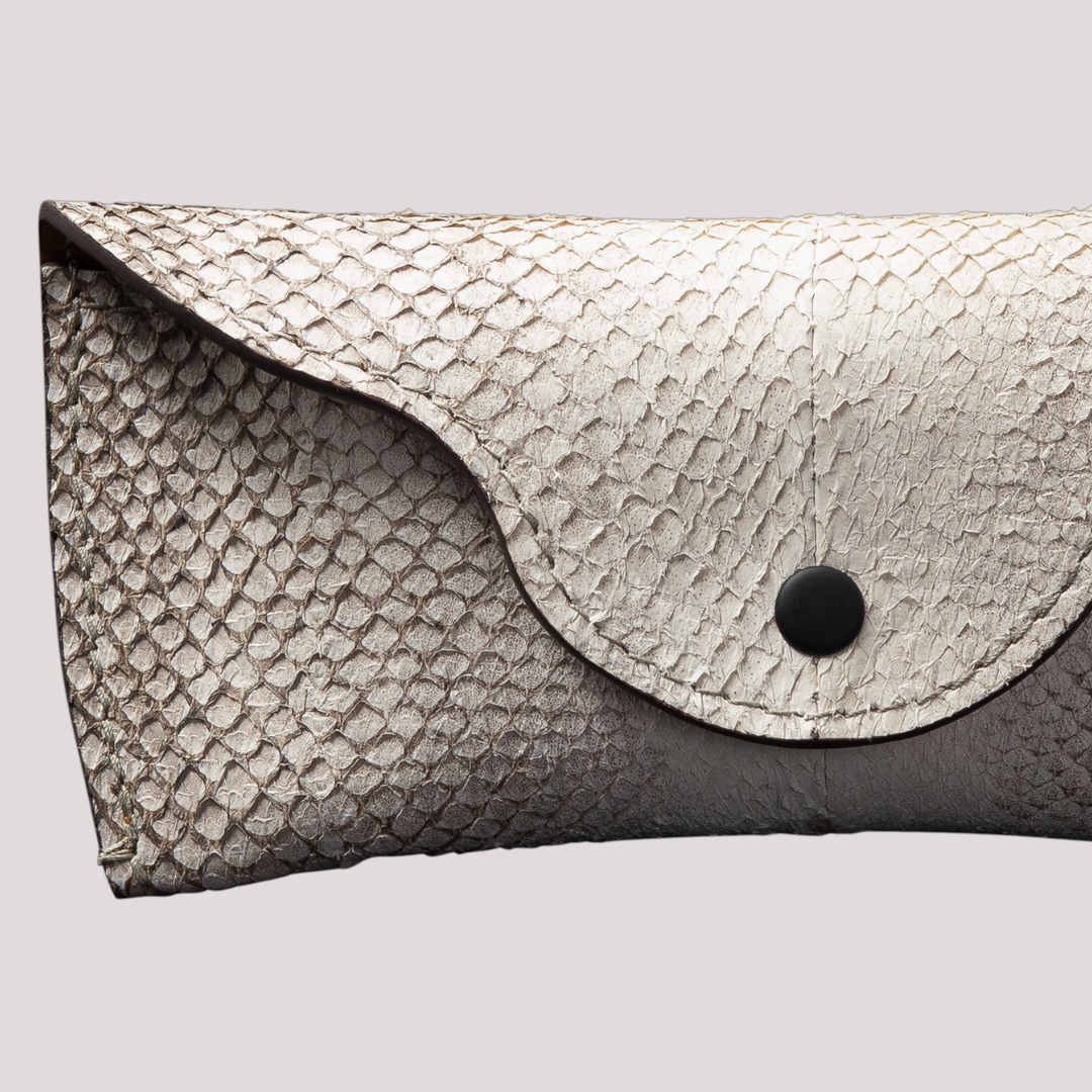 Michal Salmon Leather Glasses Case