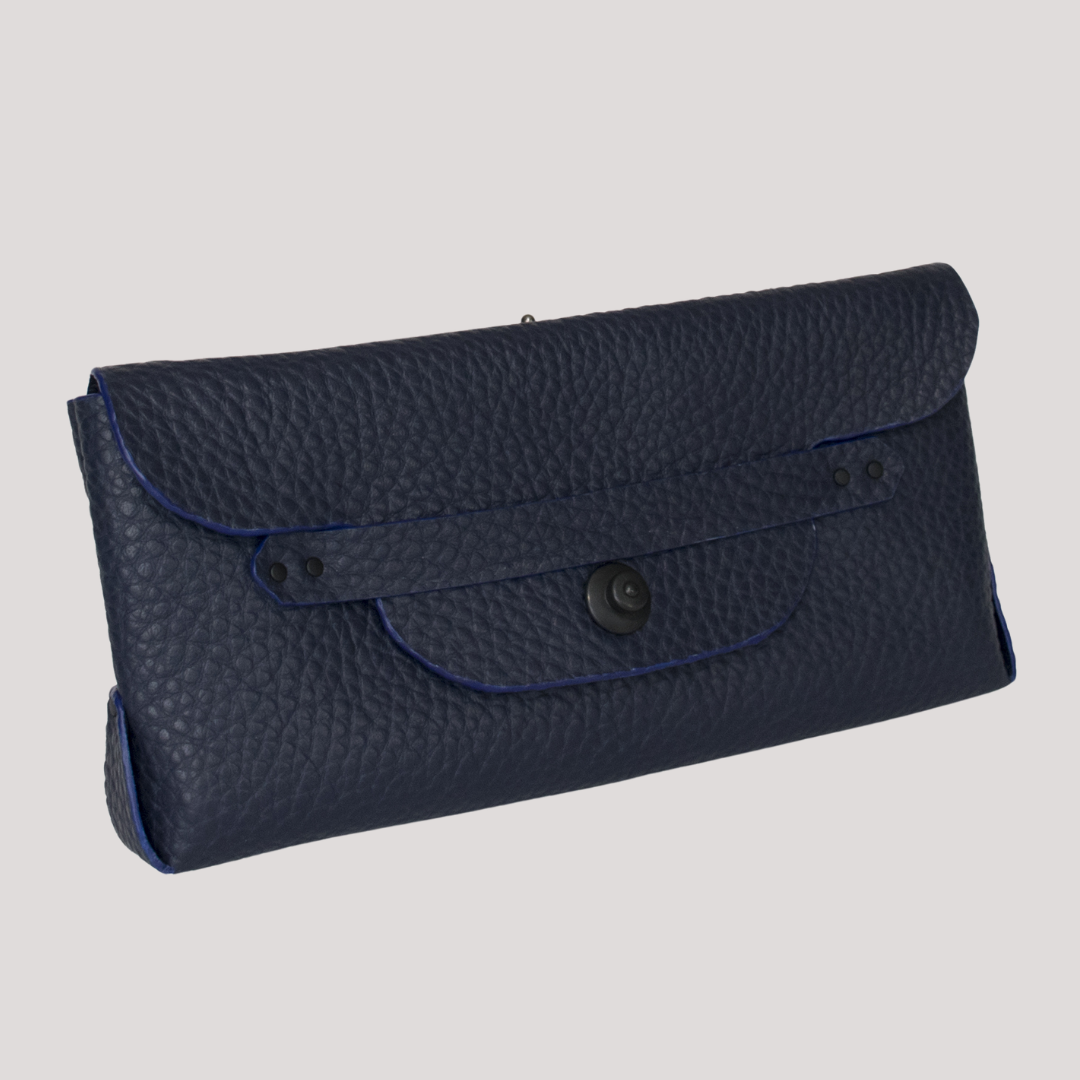 Courtney Clutch Italian leather Navy