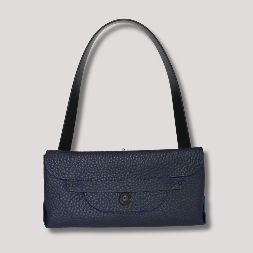 Satchel and Courtney Clutch Soft Italian Leather Navy