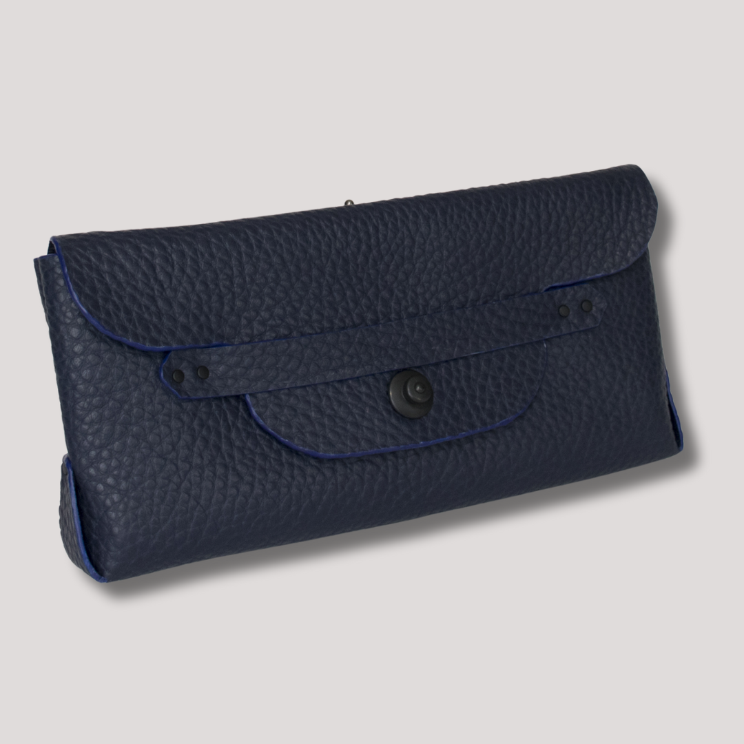 Satchel and Courtney Clutch Soft Italian Leather Navy