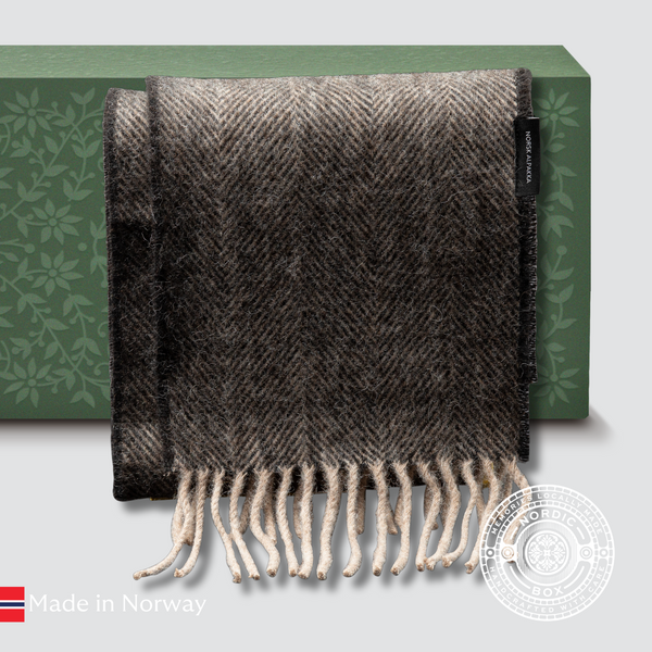 小物 SOFT BRUSHED HERRINGBONE SCARF Herringbone Undyed Alpaca Scarf - Small · Nordic Box / Norsk