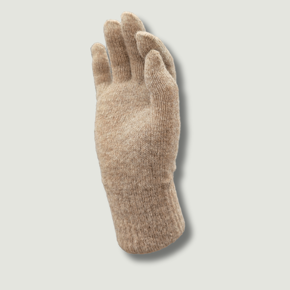 Thin alpaca wool gloves in natural fiber blend, unisex one size, crafted by Norsk Alpakka.