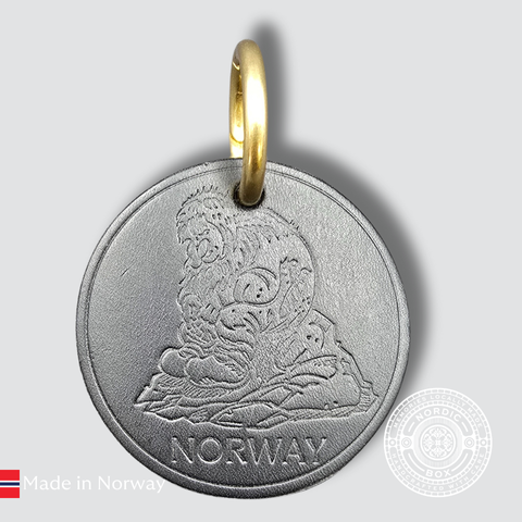 Black Leather Kittelsen Troll Keyring