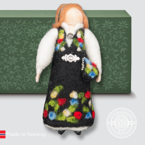 Brunette Wool Bunad Doll Ornament