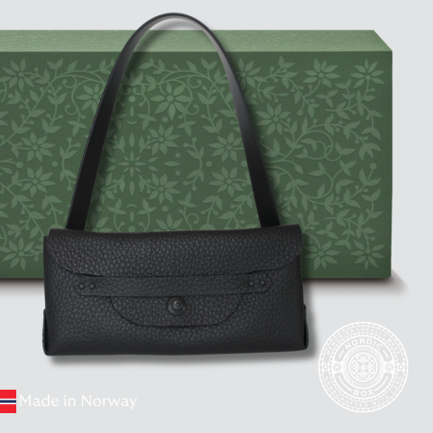 Black Italian Leather Courtney Clutch