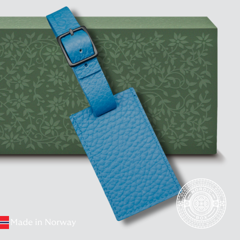 Cerulean Italian Leather Luggage Tag