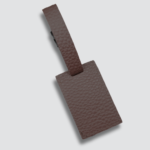 Old Brown Leather Luggage Tag