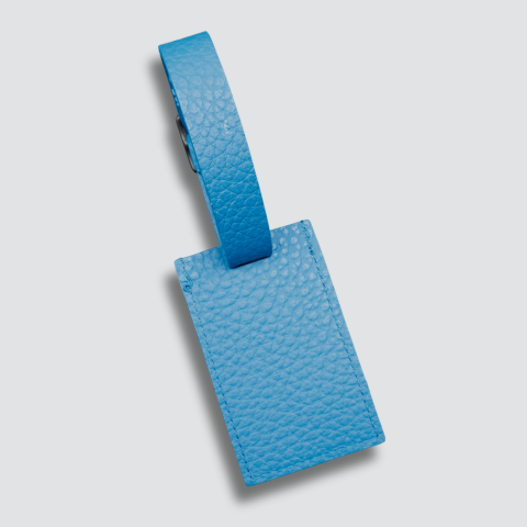 Cerulean Italian Leather Luggage Tag