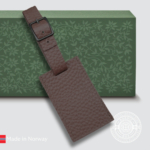 Old Brown Leather Luggage Tag