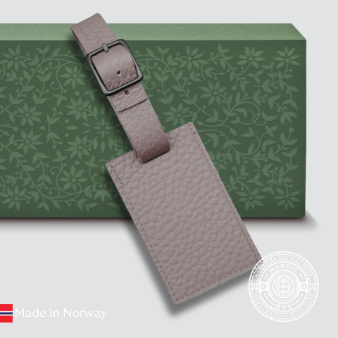 Taupe Italian Leather Luggage Tag