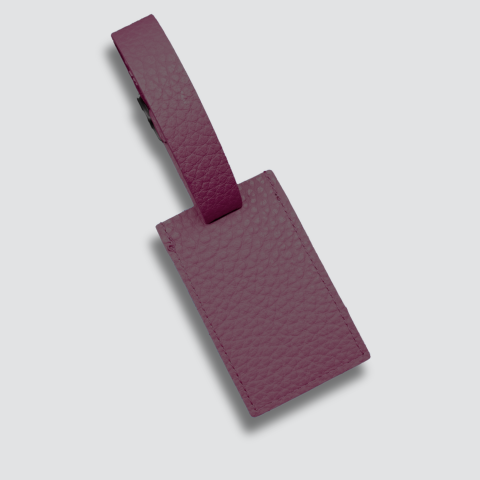 Burgundy Leather Luggage Tag