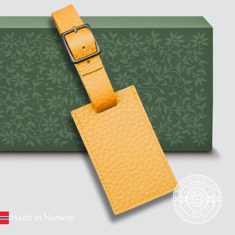 Sunflower Italian Leather Luggage Tag