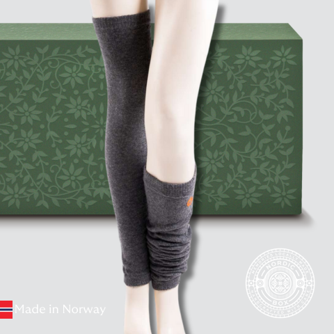 Grey Undyed Alpaca Leggings 70cm long