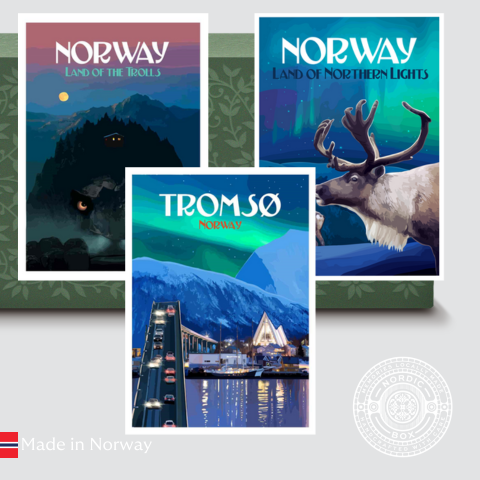 Humorvolle norwegische Sprüche Postkartenpaket mit 6 Stück