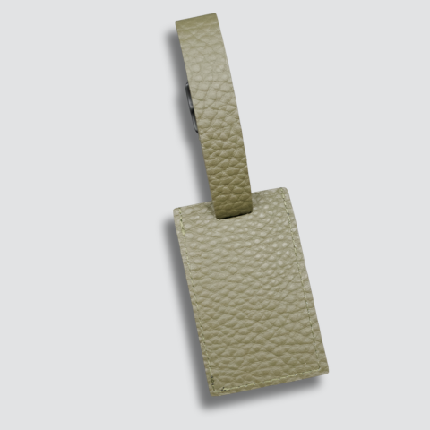 Olive Leather Luggage Tag