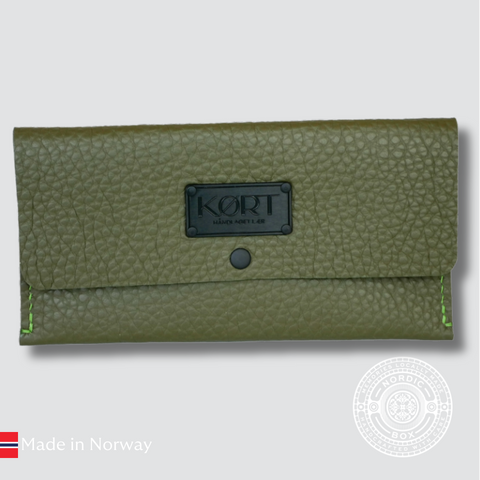 Leather Oive passport pouch wallet