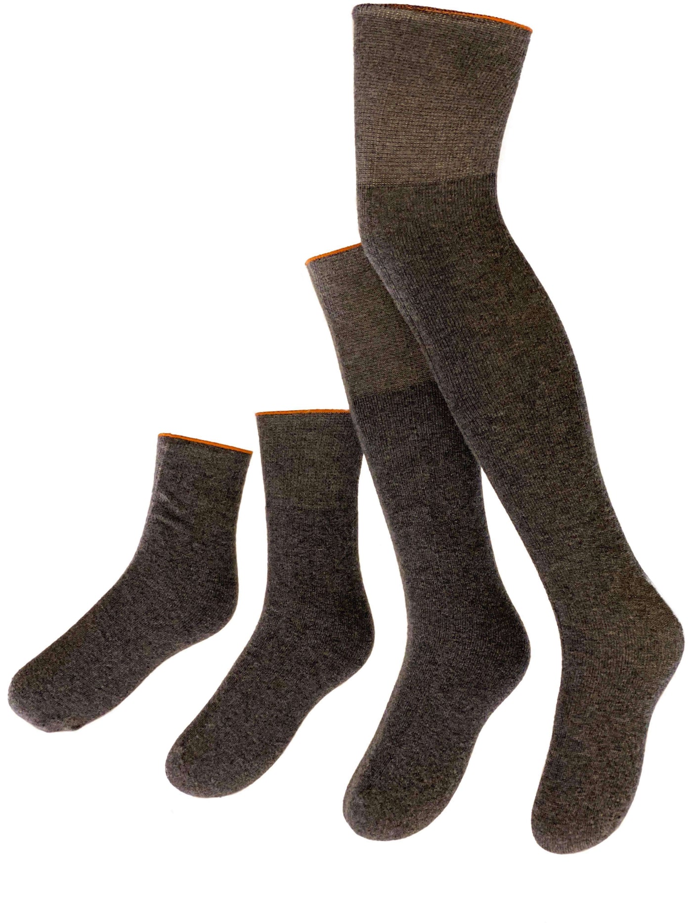Seamless orthopedic alpaca wool socks in natural fiber blend, crafted by Norsk Alpakka.