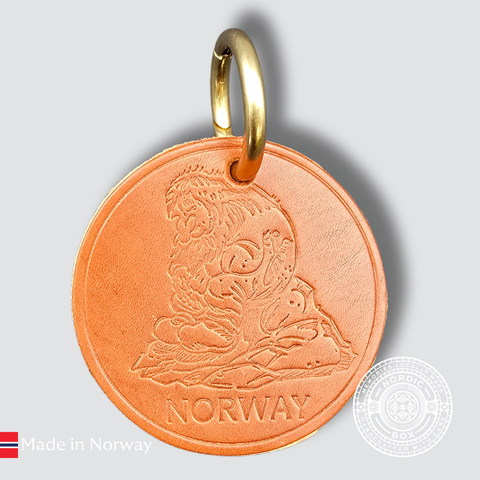 Tan Leather Kittelsen Troll Keyring