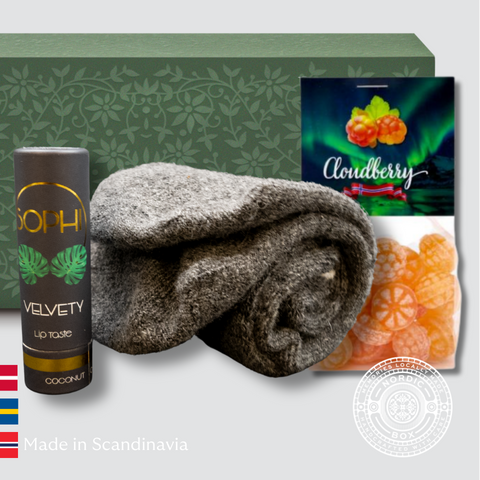Travel Essentials Bundle with alpaca Journey Socks, coconut lip balm, and Cloudberry Candies 