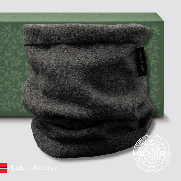 Warm Grey Alpaca buff/snood- one size · Nordic Box / Norsk Alpakka