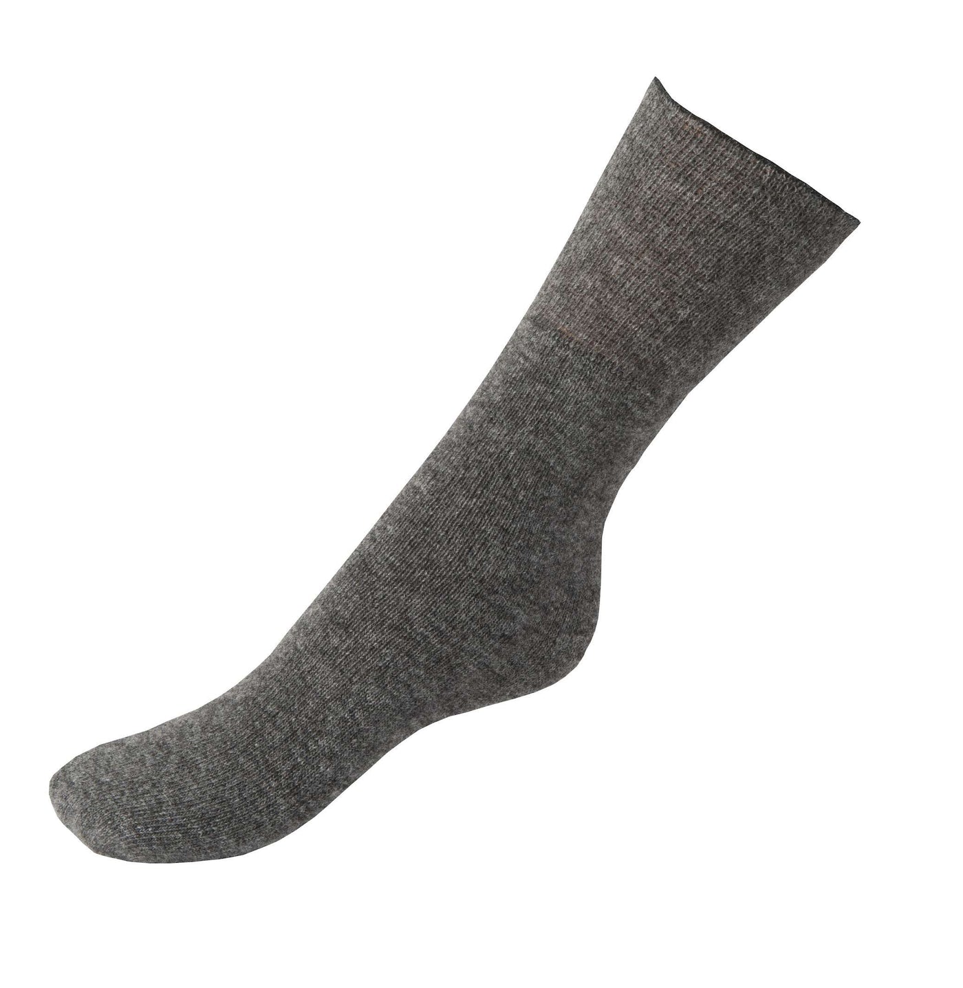 Heel-less alpaca wool socks designed to rotate for longer durability, made from soft baby alpaca fiber.
